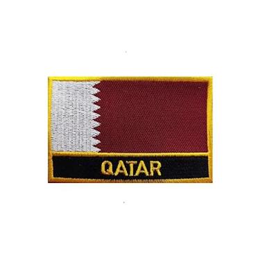 Imagem de Ruoming 1 PÇ Patch de bandeira multinacional bordado a ferro ou costurado em bordado tático militar nacional multinacional (Qatar)