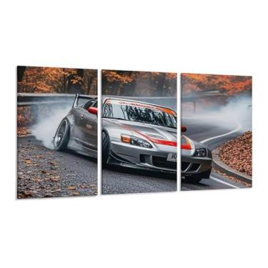 Imagem de HouLaiZhe Pôster de carro à deriva JDM S2000 arte de parede em tela para sala de estar quarto decoração de casa escritório pintura pôsteres (40 x 80 cm) × 3)