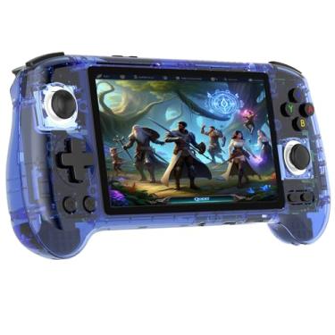Imagem de Consoles de jogos portáteis RG556 com cartão UFS2.2 de 128G RG556, console de jogos retrô, sistema Android 13, tela AMOLED de 5,5 polegadas, processador Unisoc T820, emulador retrô, bateria de 5500