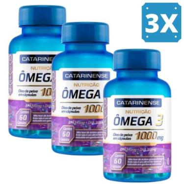 Imagem de Ômega 3 1000 Mg 60 Capsulas Catarinense Kit Com 3 Unidades - Catarinen