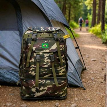 Imagem de Mochila Impermeável Viagem Camping Acampamento Motoqueiro Mega Reforça