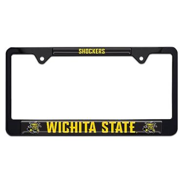Imagem de Moldura de placa de licença de metal Wichita State Shockers (mascote - moldura preta)