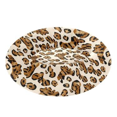 Imagem de SEHANY Cama de cachorro com estampa de leopardo, removível e lavável, pequena, redonda, cama de gato fofa, super macia, confortável para animais de estimação com fundo antiderrapante para cães