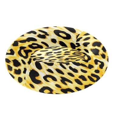 Imagem de SEHANY Cama de cachorro com estampa de leopardo, removível e lavável, pequena, redonda, cama de gato fofa, super macia, confortável para animais de estimação com fundo antiderrapante para cães