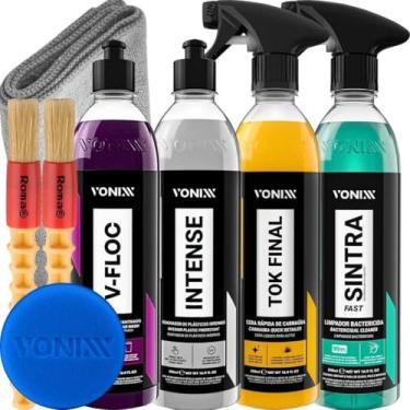 Imagem de Kit Limpeza Automotiva Completa Vonixx Cera Carnauba Tok Final V-floc Revitalizador de Plasticos intense Sintra fast