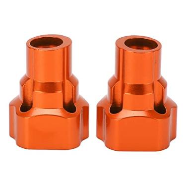 Imagem de CUOFYUNL 2 unidades RC tampa do eixo traseiro bucha do eixo portal externo manga da carcaça de alumínio para caminhão Losi LMT 1/8 RC (Laranja)