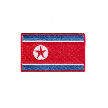 Imagem de Ruoming 1 peça bandeira multinacional 2 adesivos costurados a ferro ou costurados bordado tático militar nacional multinacional (Coreia do Norte)