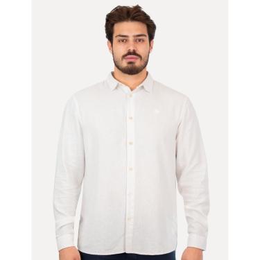 Imagem de Camisa Colcci Masculina Linho Relax Logo Branca-Masculino