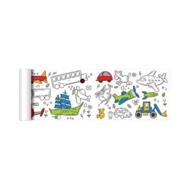 Imagem de Rolo De Papel Para Colorir E Desenhar DIY Para Crianças 0.9/3M, Papel 