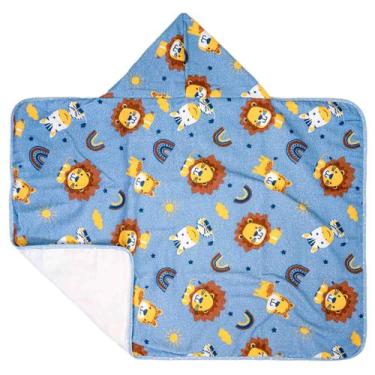 Imagem de Toalha de Banho para Bebê 67 cm x 90 cm Bublim, Leão Azul