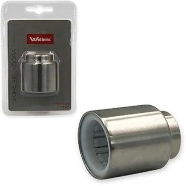 Imagem de Tampa portatil seladora para alimentos, extensao, vedacao, conservacao, aco inoxidavel,compacta.