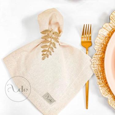 Imagem de Guardanapo Linho Classic Cru 40cm Mesa Posta Tecido Premium Decoração Enfeite Decorativo Viscolino