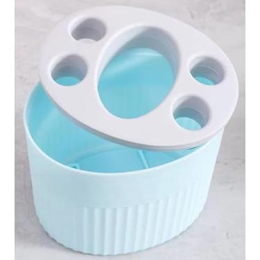 Imagem de Suporte de escova de dentes de banheiro, suporte removível de parede com divisórias, suporte de pasta de dente removível