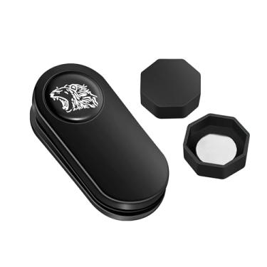 Imagem de Feuvois Suporte magnético para giz octógono, suporte de giz portátil para taco de sinuca com clipe fixo, suporte silencioso de giz de bilhar acessórios de bilhar, preto
