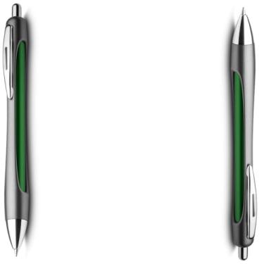 Imagem de Caneta Esferográfica Executiva em Alumínio, Escrita Azul, Corpo Cilíndrico, Acabamento Fosco, Grip Metálico, Refil Parker, 14cm (Kit 2 verde)