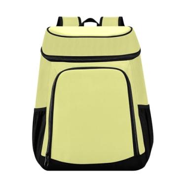 Imagem de Mochila amarela champanhe, 36 latas, com isolamento térmico, lancheira, para almoço, piquenique, pesca, caminhadas, acampamento, praia, parque