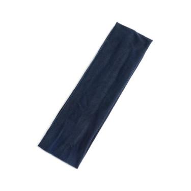 Imagem de Faixa de cabelo feminina elástica respirável esportiva antiderrapante faixa de cabelo faixa de transpiração para ciclismo, corrida, ioga (azul marinho)