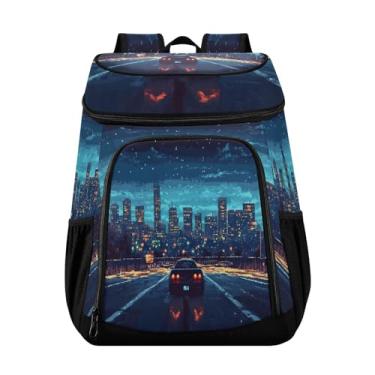 Imagem de Mochila térmica noturna de carro de corrida, 36 latas, isolada, à prova de vazamento, à prova d'água, para viagem, lancheira masculina