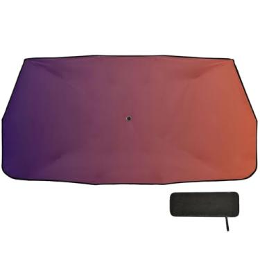 Imagem de Guarda-sol roxo marrom gradiente para-brisa guarda-sol bloco UV janela persianas carro 147 x 75 cm proteção solar interior automotivo