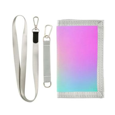 Imagem de GAIGEO Carteira Aqua Turquesa Gradiente Nylon Meninos Adolescente Carteira Bebê Menina Bolsa com Chaveiro e Bolsos, Gradiente de borrão arco-íris pastel, one size