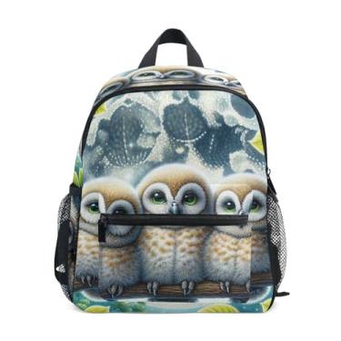 Imagem de Owl Floral Love Birds Simple Modern Toddler Backpack with Whistle, Adjustable Chest Strap, Backpack for Preschool Girl Lightweight & Compact for Ages 3-8