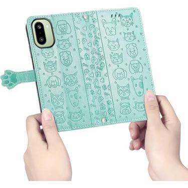 Imagem de Tuxiwei Capa carteira para Oneplus 12R com padrão 3D para animais de estimação, capa protetora contra quedas Oneplus 12R 2023 | Couro sintético em relevo com estampa de desenho animado flip [suporte