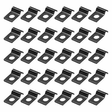 Imagem de HARFINGTON Alça de tubo de 1/8 polegada, clipe de conduíte de aço carbono, 50 peças, braçadeira de alça de furo único para fixação de cabo de tubo de tubo (3 mm, preto)