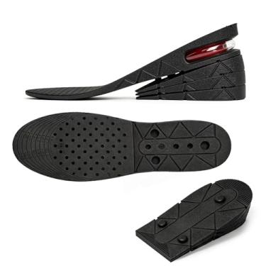Imagem de Palmilhas de aumento de altura para homens e mulheres, palmilha acolchoada a ar, 4 camadas (7,5 cm), design ajustável, inserções elevadoras de salto (3 camadas (6 cm)