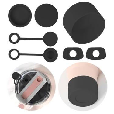 Imagem de KINTEGOOD Conjunto de 7 peças de rolhas de silicone para copos Stanley, conjunto de acessórios para copos Stanley com capas de canudo e manga - compatível com H2.0 (preto)
