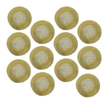 Imagem de Lugar Americano Redondo Trançado Mesa Posta 32cm Ervas Marinhas Amarela (12)