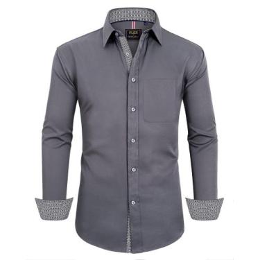 Imagem de Camisa social Alimens & Gentle de manga comprida cinza sem rugas