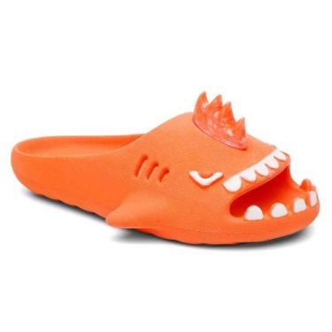 Imagem de Chinelo Infantil Slide Sharky Fun Tubarão Punk Divertido e 2 Barbatana