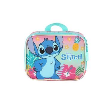 Imagem de Lancheira Escolar Infantil Stitch e Angel Tropical Glitter Original Lu