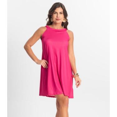 Imagem de Vestido Feminino Curto Em Liganete Select Rosa, M, Rosa