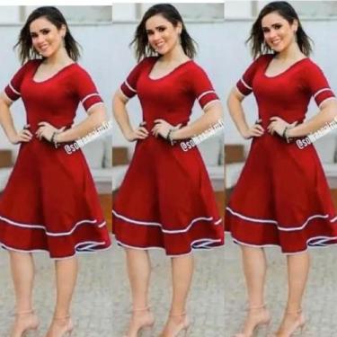 Imagem de Vestido Rodado Lindo Congresso Atacado Princesa Sem Estampa Barato - M