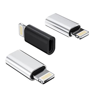 Imagem de Adaptador micro USB fêmea para Lightning macho (pacote com 3) porta de cabo de carregamento Android para Apple para iPhone 13 12 11 Pro Max Mini Xs Se 7 X 8 Plus para iPad, cabo de carregamento