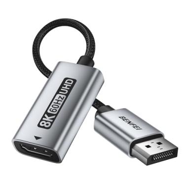 Imagem de BENFEI Adaptador DisplayPort 1.4 para HDMI 2.1 8K @60Hz/4K @240Hz/1080P @480Hz, computador DP unidirecional para monitor HDMI, conversor de alumínio de alta especificação para VRR/G-SYNC/FreeSync