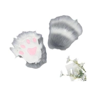 Imagem de Luvas De Inverno Femininas Quentes De Pelo Sintético Sem Dedos Com Gar