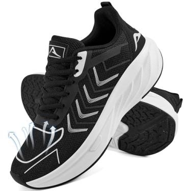 Imagem de HARENCE Tênis feminino tênis: confortável, respirável, antiderrapante, atlético, caminhada, corrida, para academia, treino, cross training, Preto, 39