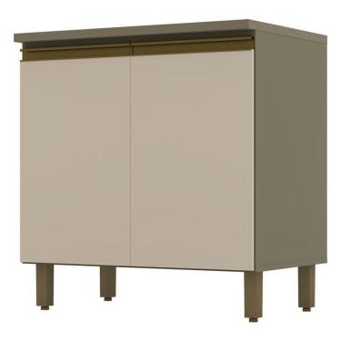 Imagem de Balcão de Cozinha Connect 2 Portas 80 cm com Tampo Para Cooktop Duna Cristal - Henn 