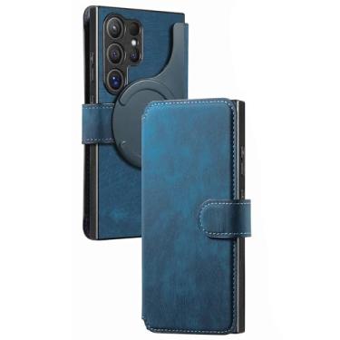 Imagem de Capa de couro para Samsung Galaxy S25/S25 Plus/S25 Ultra, capa com porta-cartões destacável para negócios, capa magnética ultrafina