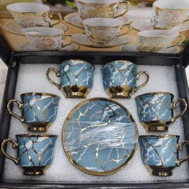 Imagem de Xícara de café kit com 12 peças de Cerâmica em porcelana1(Azul xu338)