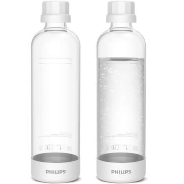 Imagem de PHILIPS Garrafas de carbonatação ADD910WHOQ/37, pacote duplo de garrafas de água PET reutilizáveis de 1L compatível com máquina de água com gás, pacote com 2 para ADD4902BKOQ/37, ADD4902WHOQ/37 e