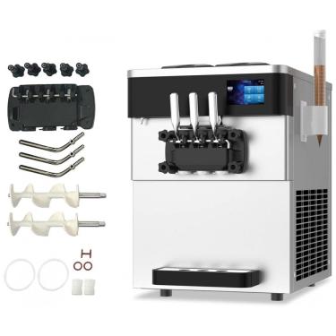 Imagem de Máquina de Sorvete Soft Comercial XPW Inox 3 Sabores 2x6L Alta Produção 2450W 110V