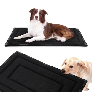 Imagem de HOMBYS Cama de espuma à prova de mastigação para cães 89 x 55 cm com 14 rebites de metal reforçado, almofada de caixa indestrutível para cães médios/grandes, tecido super resistente à mastigação e