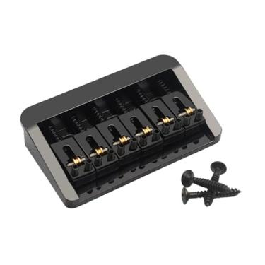 Imagem de Dynwave Ponte fixa para baixo de 6 cordas, ponte fixa para guitarra elétrica, leve em liga de zinco para instrumentos de concerto com parafuso de montagem, Preto