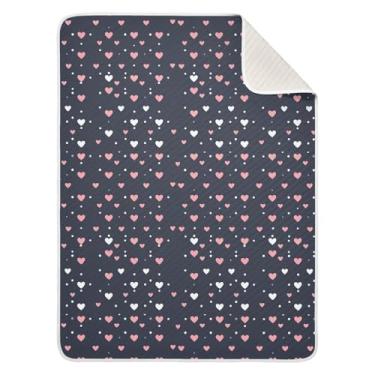 Imagem de Wassud Cobertor de bebê com corações fofos para meninos e meninas, cobertor de bebê para recém-nascidos, essencial para recém-nascidos, cobertores macios 76 x 101 cm