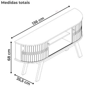 Imagem de Rack Bancada Tv 55 Pol 136 Cm Atlanta Madetec Cumaru Opala