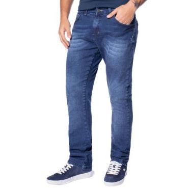 Imagem de Calça Jeans Masculina Gangster Modelagem Reta Azul, Azul, 38