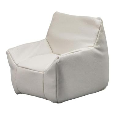 Imagem de KiBcsLic Sofá em miniatura, móvel em miniatura, mini poltrona de leitura decorativa, mini sofá de brinquedo infantil para casa de bonecas em escala 1/12, Branco